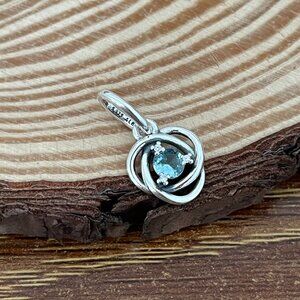Pandora March Sea Aqua Blue Eternity Circle Dangle Charm